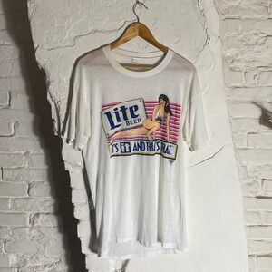 Vintage 80s Miller Lite Beer Hersheys T-shirt Men's Large